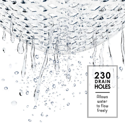 Virtu Non-Slip Mold Resistant Bathtub Mat with Suction Cups and Drain Holes, Heavy Duty Shower Mat, Clear