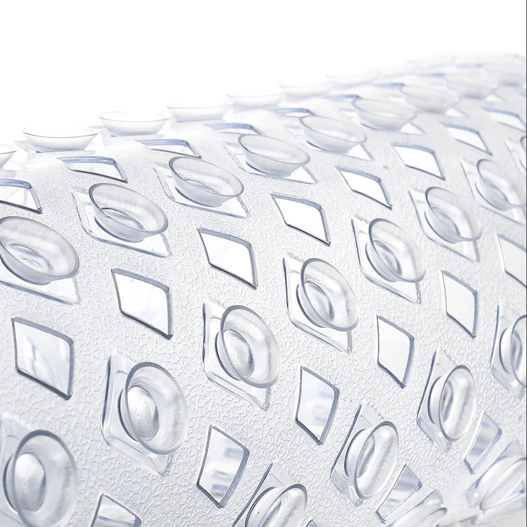 Virtu Non-Slip Mold Resistant Bathtub Mat with Suction Cups and Drain Holes, Heavy Duty Shower Mat, Clear
