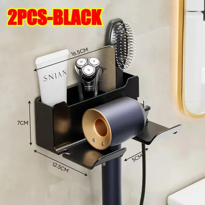 Hair Dryer Holder Wall Dryer Cradle Straightener Stand Hairdryer Organizer Box Toilet Blower Holder Shelf Bathroom Accessories