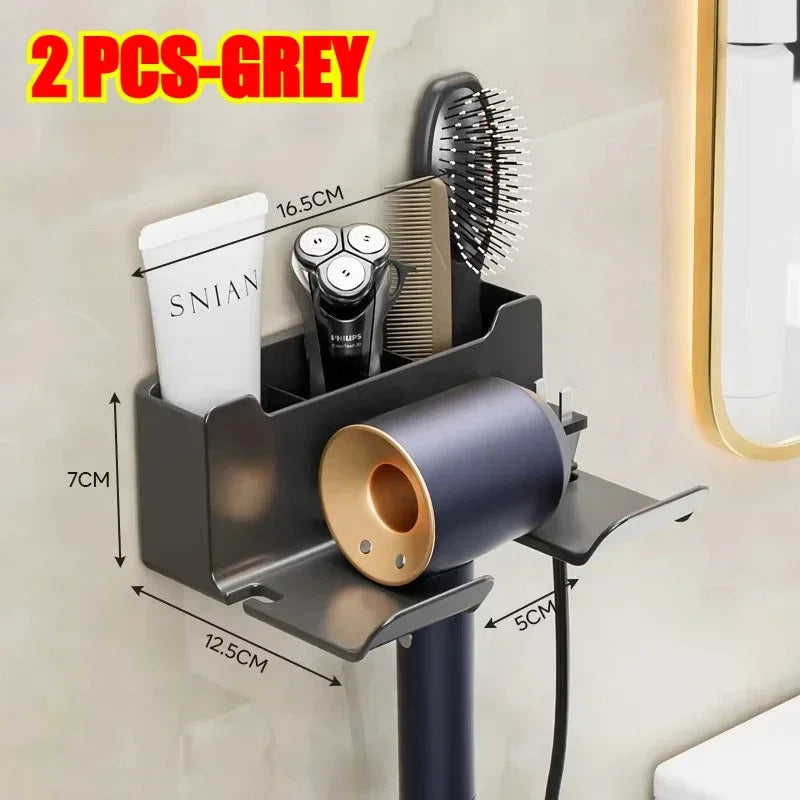 Hair Dryer Holder Wall Dryer Cradle Straightener Stand Hairdryer Organizer Box Toilet Blower Holder Shelf Bathroom Accessories